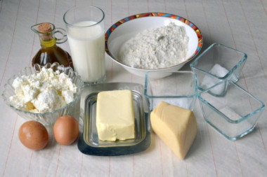 Хачапури с творогом и сыром на сковороде