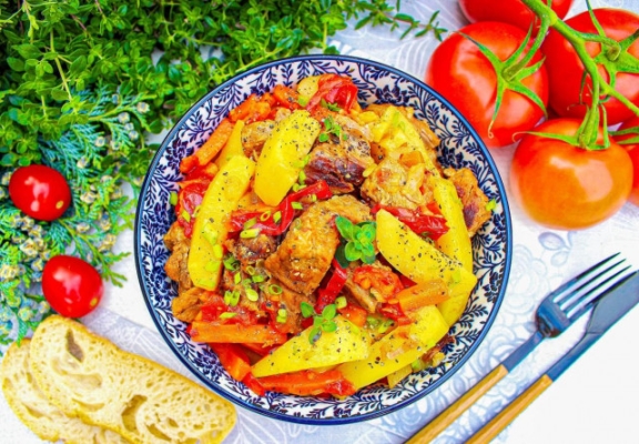 Картошка с мясом в афганском казане