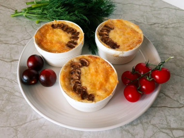 Классический жульен с курицей и шампиньонами