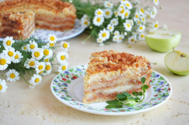 Насыпной пирог три стакана с яблоками