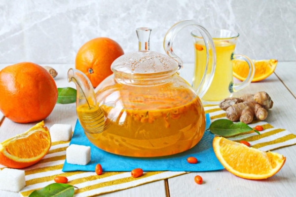 Облепиховый чай с имбирем