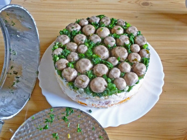 Салат Грибная поляна с шампиньонами
