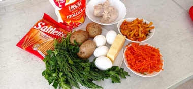 Салат с курицей и морковью по-корейски