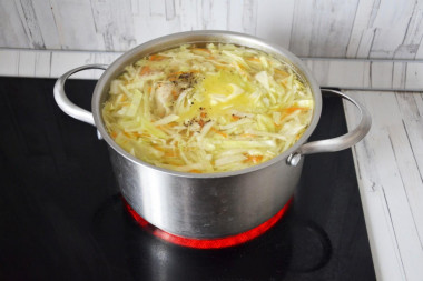 Щи с капустой с курицей классические