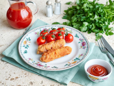 Сосиски в кляре на сковороде