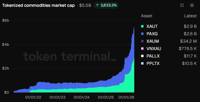 За 12 месяцев стоимость токенизированных товаров выросла почти в 5 раз