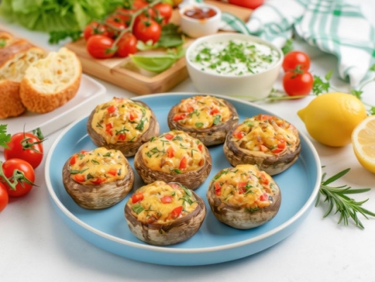 Фаршированные шампиньоны в аэрогриле