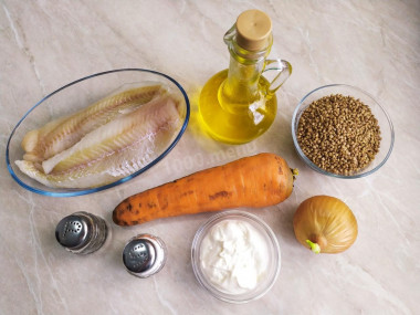 Гречка с рыбой в духовке