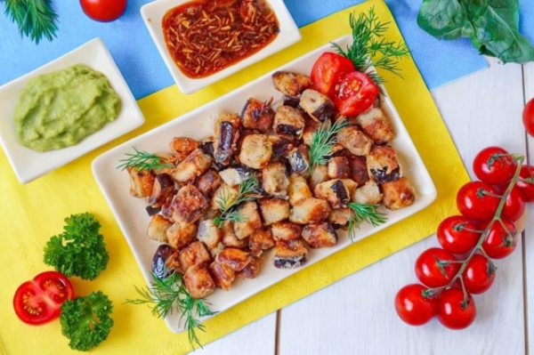 Хрустящие баклажаны с чесноком