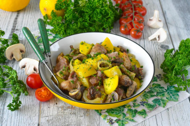 Картошка с мясом в аэрогриле