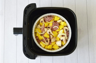 Картошка с мясом в аэрогриле