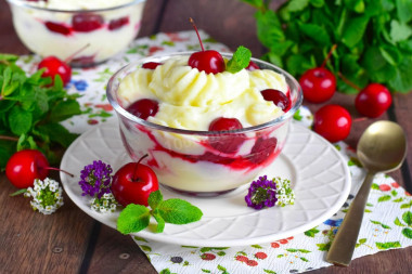 Заварной крем с вишней