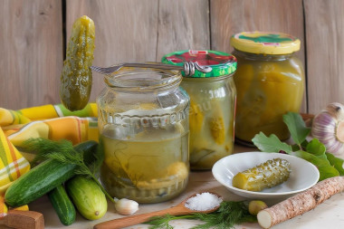 Кислые соленые огурцы на зиму в банках без уксуса