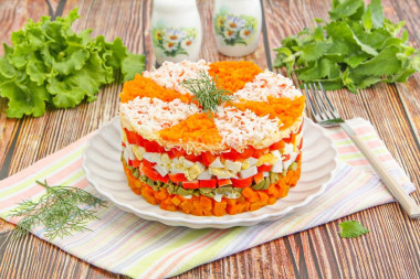 Салат крабовые палочки сыр морковь
