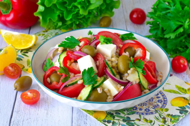 Салат с перловкой