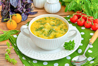 Суп с плавленным сыром картошкой