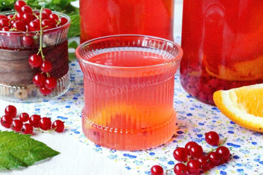 Компот из красной смородины с апельсином на зиму