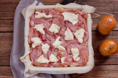 Кубите пирог с курицей