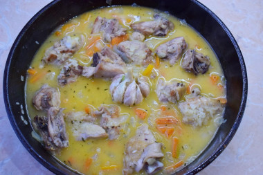 Ароматный рассыпчатый плов с курицей на сковороде