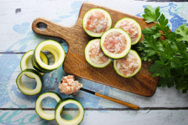 Кабачки с фаршем на сковороде кружочками