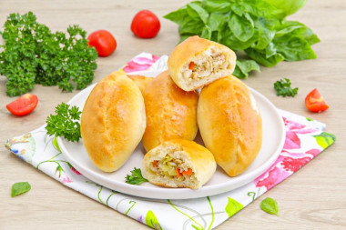 Пирожки с мясом и капустой рисом