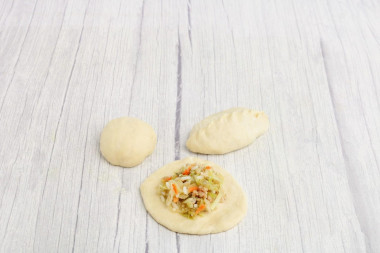 Пирожки с мясом и капустой рисом