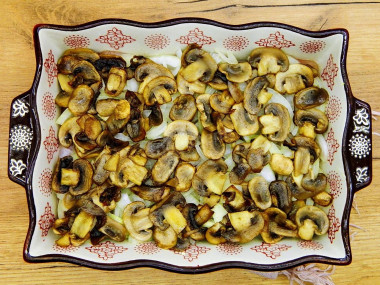 Куриное мясо по французски из курицы с грибами в духовке