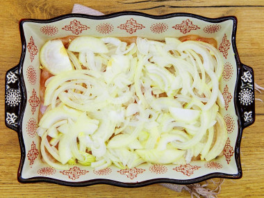 Куриное мясо по французски из курицы с грибами в духовке