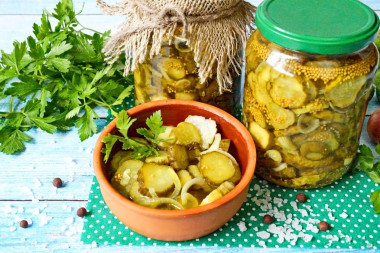 Огурцы пикули на зиму с горчицей и куркумой